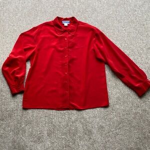 Vintage Pendleton Classic Women’s Red Button Down Blouse Size 14